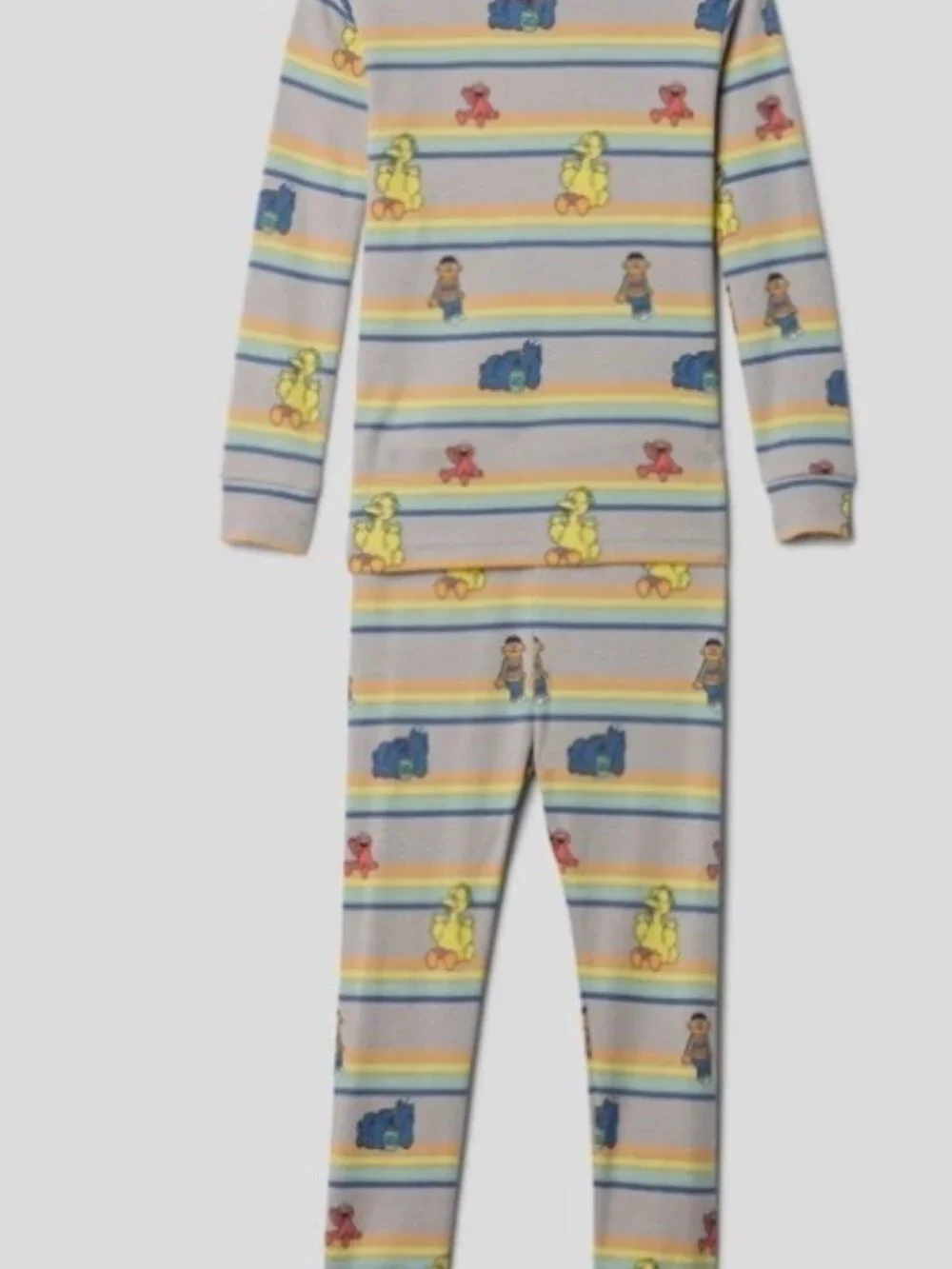 BabyGap Gap Sesame Street Grey stripe long sleeve pajamas size 5 NIP